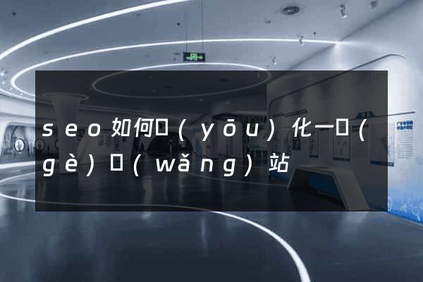 seo如何優(yōu)化一個(gè)網(wǎng)站