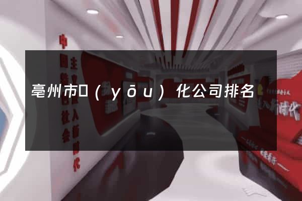 亳州市優(yōu)化公司排名