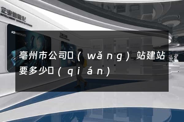 亳州市公司網(wǎng)站建站要多少錢(qián)