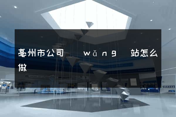 亳州市公司網(wǎng)站怎么做