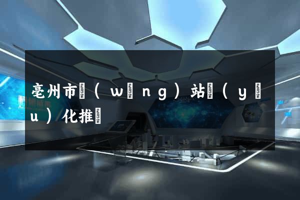 亳州市網(wǎng)站優(yōu)化推廣