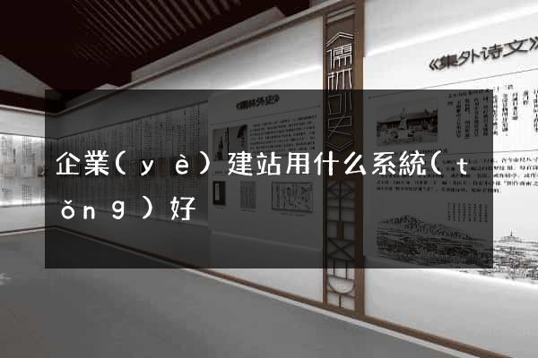 企業(yè)建站用什么系統(tǒng)好