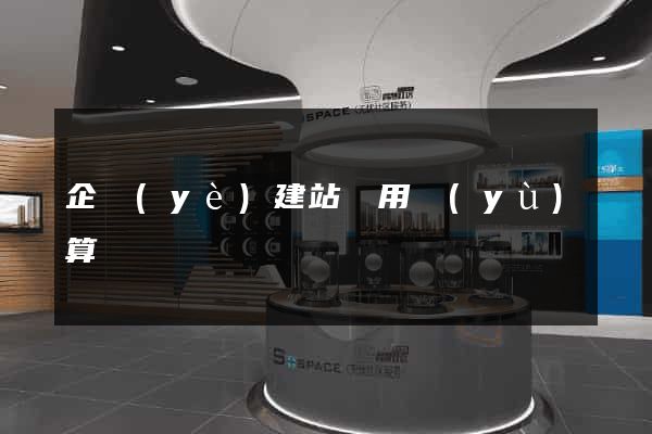 企業(yè)建站費用預(yù)算