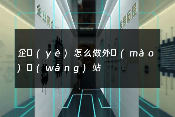 企業(yè)怎么做外貿(mào)網(wǎng)站