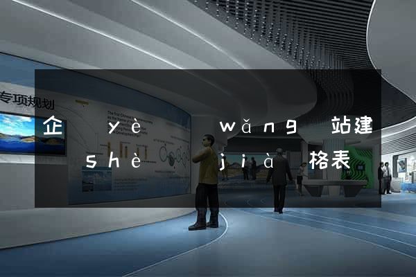 企業(yè)網(wǎng)站建設(shè)價(jià)格表