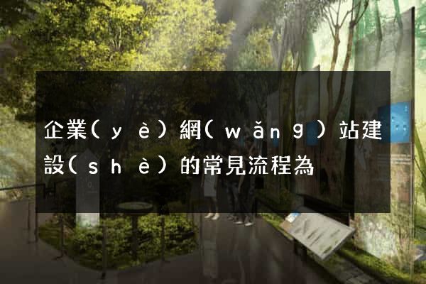企業(yè)網(wǎng)站建設(shè)的常見流程為