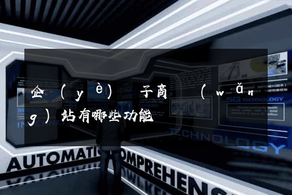 企業(yè)電子商務網(wǎng)站有哪些功能