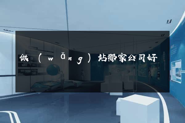 做網(wǎng)站那家公司好