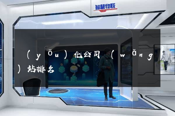 優(yōu)化公司網(wǎng)站排名