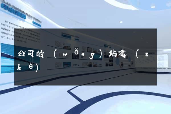 公司的網(wǎng)站建設(shè)