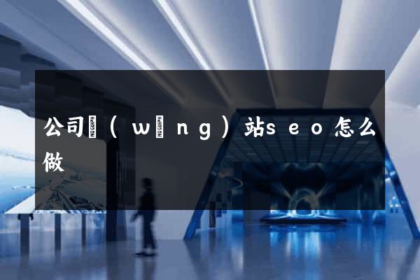 公司網(wǎng)站seo怎么做