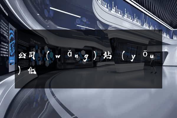 公司網(wǎng)站優(yōu)化