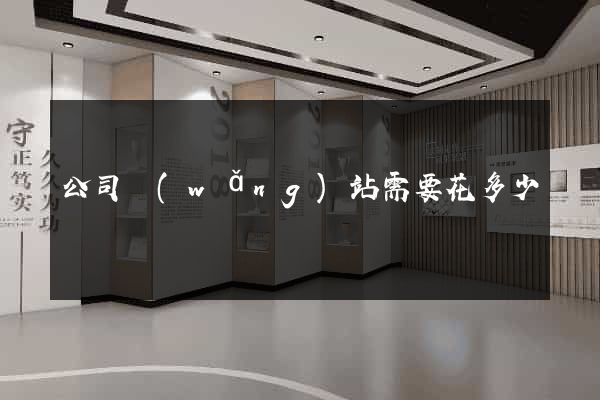 公司網(wǎng)站需要花多少錢