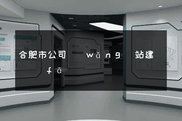 合肥市公司網(wǎng)站建設開發(fā)