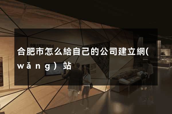 合肥市怎么給自己的公司建立網(wǎng)站