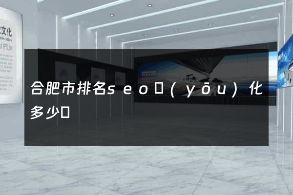 合肥市排名seo優(yōu)化多少錢