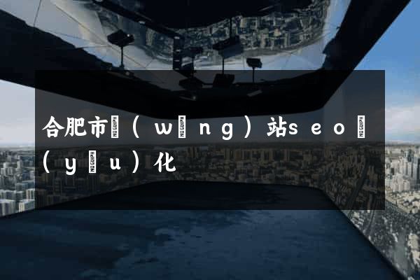 合肥市網(wǎng)站seo優(yōu)化