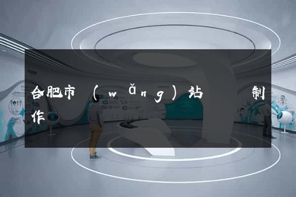 合肥市網(wǎng)站設計與制作