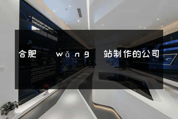 合肥網(wǎng)站制作的公司