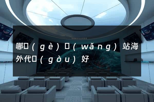 哪個(gè)網(wǎng)站海外代購(gòu)好