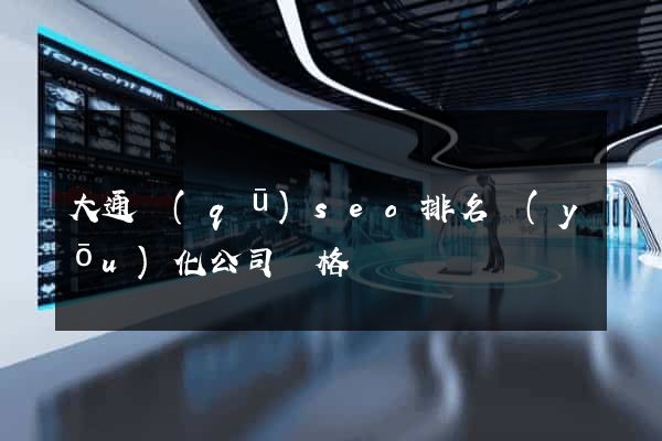 大通區(qū)seo排名優(yōu)化公司價格