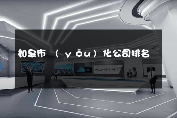 如皋市優(yōu)化公司排名