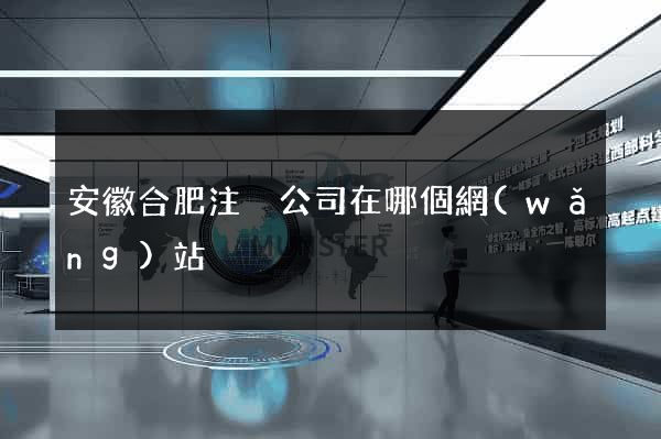 安徽合肥注冊公司在哪個網(wǎng)站