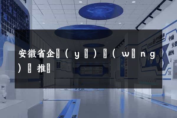 安徽省企業(yè)網(wǎng)絡推廣