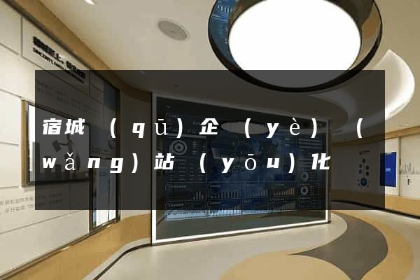 宿城區(qū)企業(yè)網(wǎng)站優(yōu)化
