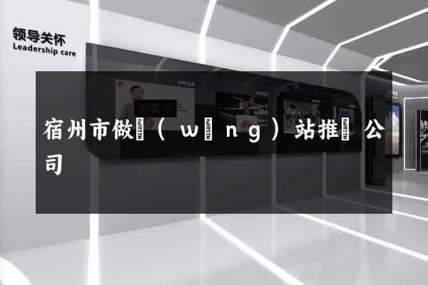 宿州市做網(wǎng)站推廣公司
