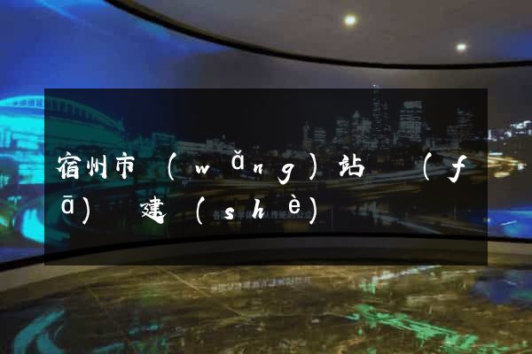 宿州市網(wǎng)站開發(fā)與建設(shè)