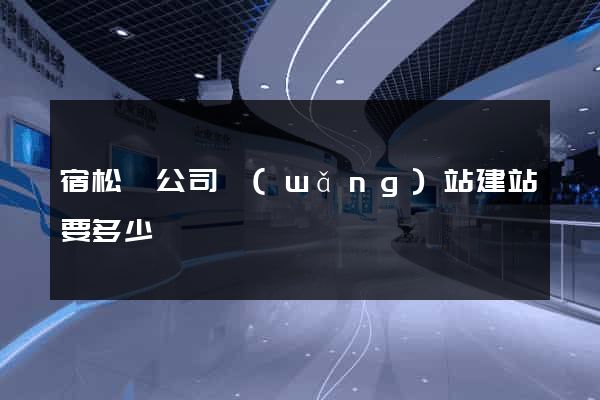 宿松縣公司網(wǎng)站建站要多少錢