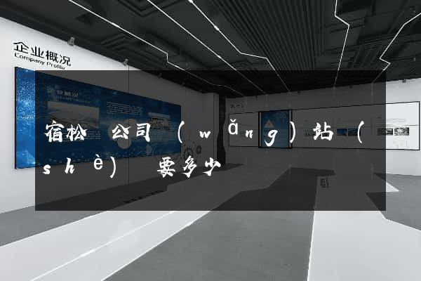 宿松縣公司網(wǎng)站設(shè)計要多少錢