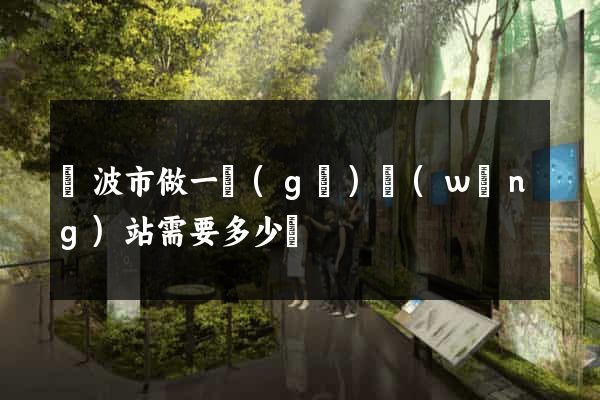 寧波市做一個(gè)網(wǎng)站需要多少錢