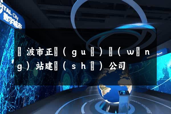 寧波市正規(guī)網(wǎng)站建設(shè)公司