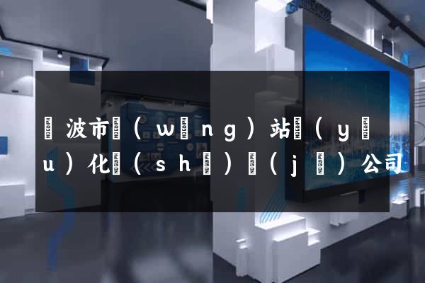 寧波市網(wǎng)站優(yōu)化設(shè)計(jì)公司