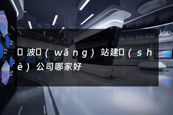 寧波網(wǎng)站建設(shè)公司哪家好