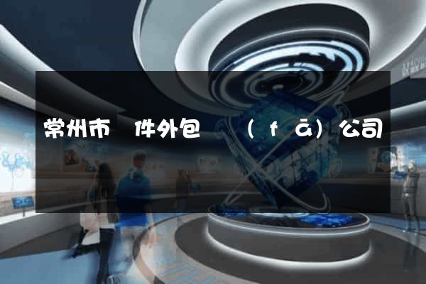 常州市軟件外包開發(fā)公司