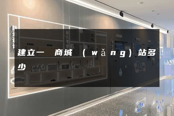 建立一個商城網(wǎng)站多少錢