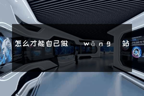怎么才能自己做網(wǎng)站