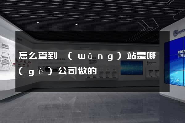怎么查到網(wǎng)站是哪個(gè)公司做的