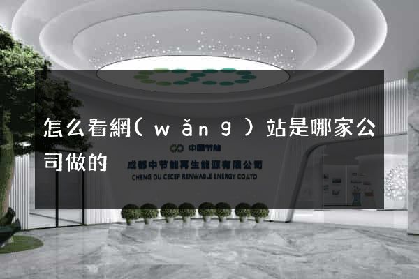 怎么看網(wǎng)站是哪家公司做的