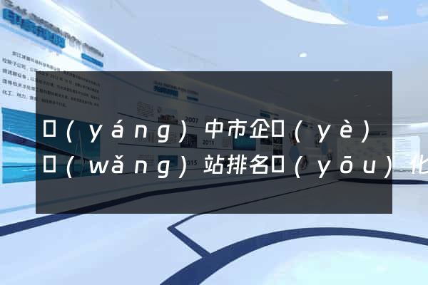 揚(yáng)中市企業(yè)網(wǎng)站排名優(yōu)化
