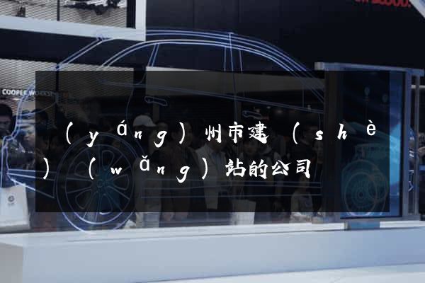 揚(yáng)州市建設(shè)網(wǎng)站的公司