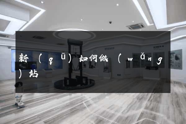 新區(qū)如何做網(wǎng)站