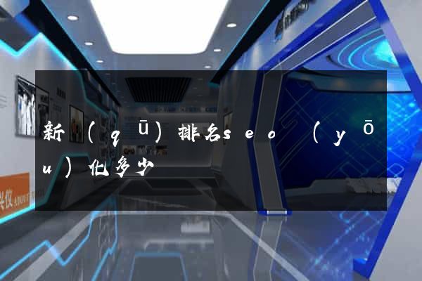 新區(qū)排名seo優(yōu)化多少錢