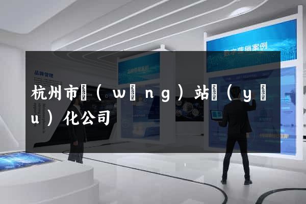 杭州市網(wǎng)站優(yōu)化公司