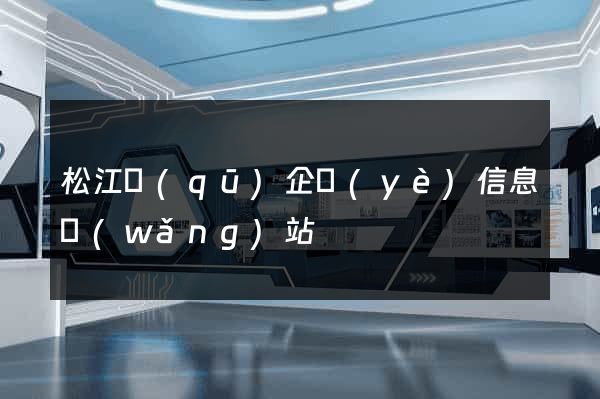 松江區(qū)企業(yè)信息網(wǎng)站