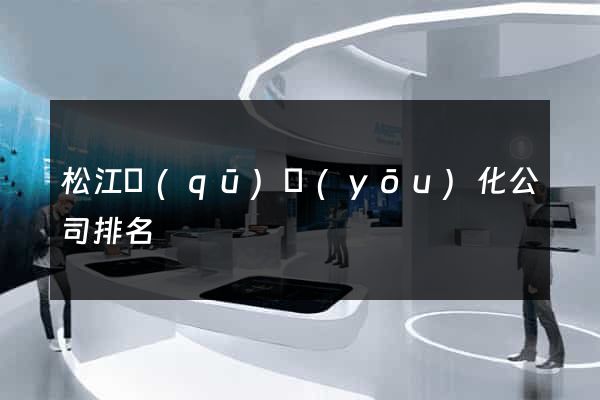 松江區(qū)優(yōu)化公司排名