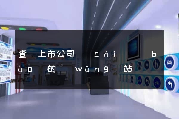 查詢上市公司財(cái)報(bào)的網(wǎng)站